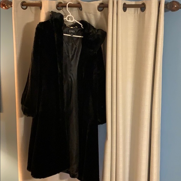 maxi faux fur coat with hood